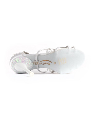 Chaussures PD800 White Satin Glitter Portdance - FAME La Maison De La Danse