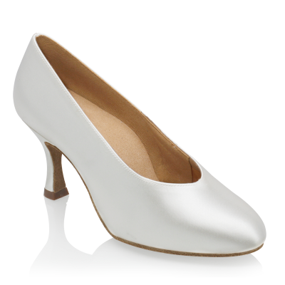 Chaussures danse Femme - 106A Landslide - White Satin - Standard Ballroom Dance Shoes