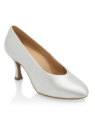 Chaussures danse Femme - 106A Landslide - White Satin - Standard Ballroom Dance Shoes