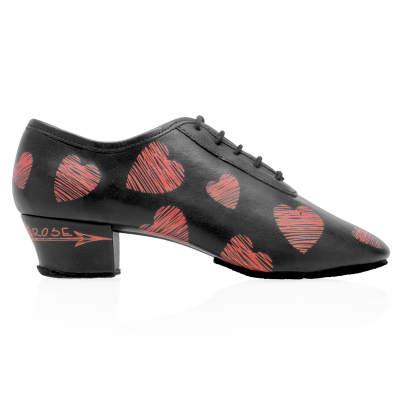 Chaussures danse Femme - 415 Solstice - Black Leather With Heart Print