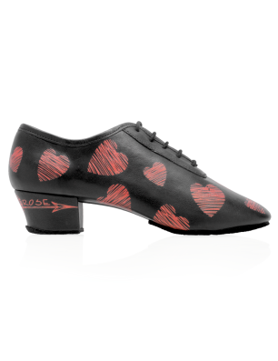 Chaussures danse Femme - 415 Solstice - Black Leather With Heart Print