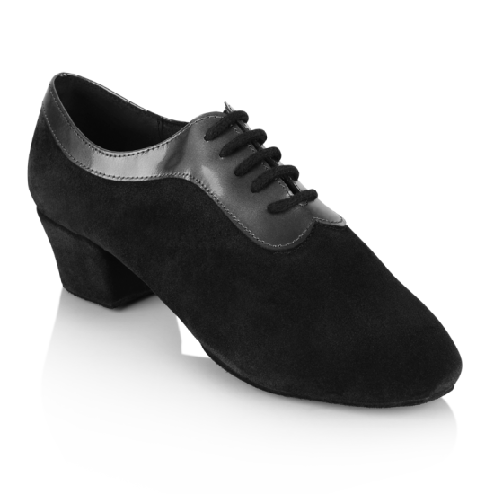 Chaussures de flamenco Femme - 417 Solar - Black Nappa Suede Leather/ Silver Patent Collar