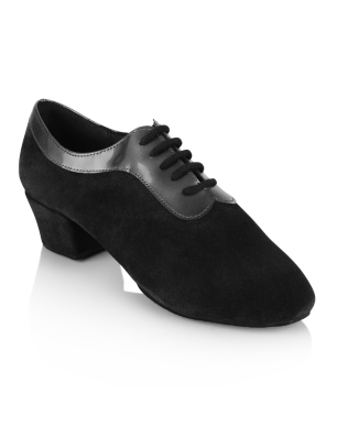 Chaussures de flamenco Femme - 417 Solar - Black Nappa Suede Leather/ Silver Patent Collar