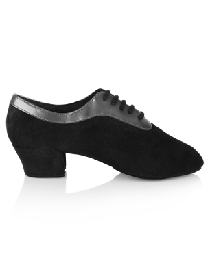 Chaussures de flamenco Femme - 417 Solar - Black Nappa Suede Leather/ Silver Patent Collar
