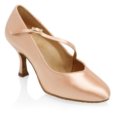 Chaussures danse Femme - 985A Sinai - Light Flesh Satin - Standard Ballroom Dance Shoes