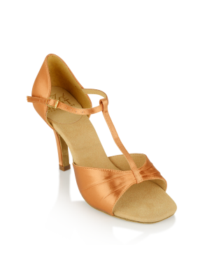Chaussures danse Femme - H814-X Frost - Light Tan Satin - Ladies Latin Dance Shoes