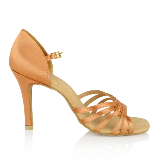 Chaussures danse Femme - H869-X Moonglow Xtra - Light Tan Satin - Ladies Latin Dance Shoes