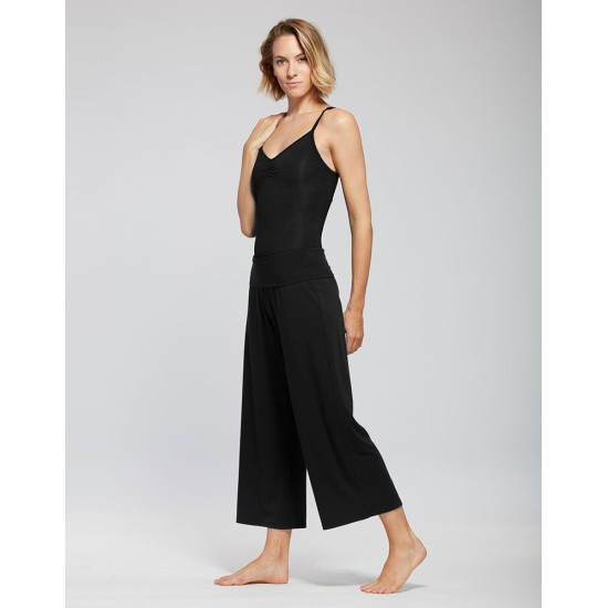 Pantalon large noir 7/8 Ceinture haute - AKILA Temps Danse - FAME La Maison De La Danse
