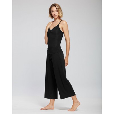 Pantalon large noir 7/8 Ceinture haute - AKILA Temps Danse - FAME La Maison De La Danse