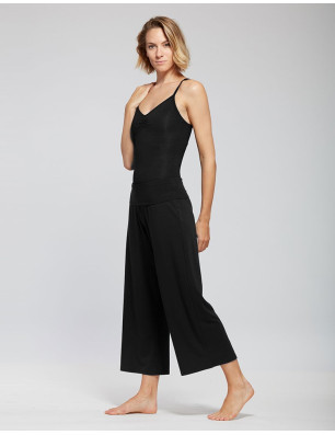 Pantalon large noir 7/8 Ceinture haute - AKILA Temps Danse - FAME La Maison De La Danse
