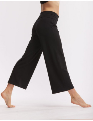 Pantalon large noir 7/8 Ceinture haute - AKILA Temps Danse - FAME La Maison De La Danse