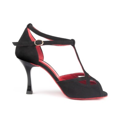 Chaussures Black Red Nubuck Portdance PD505