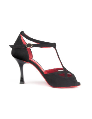 Chaussures Black Red Nubuck Portdance PD505