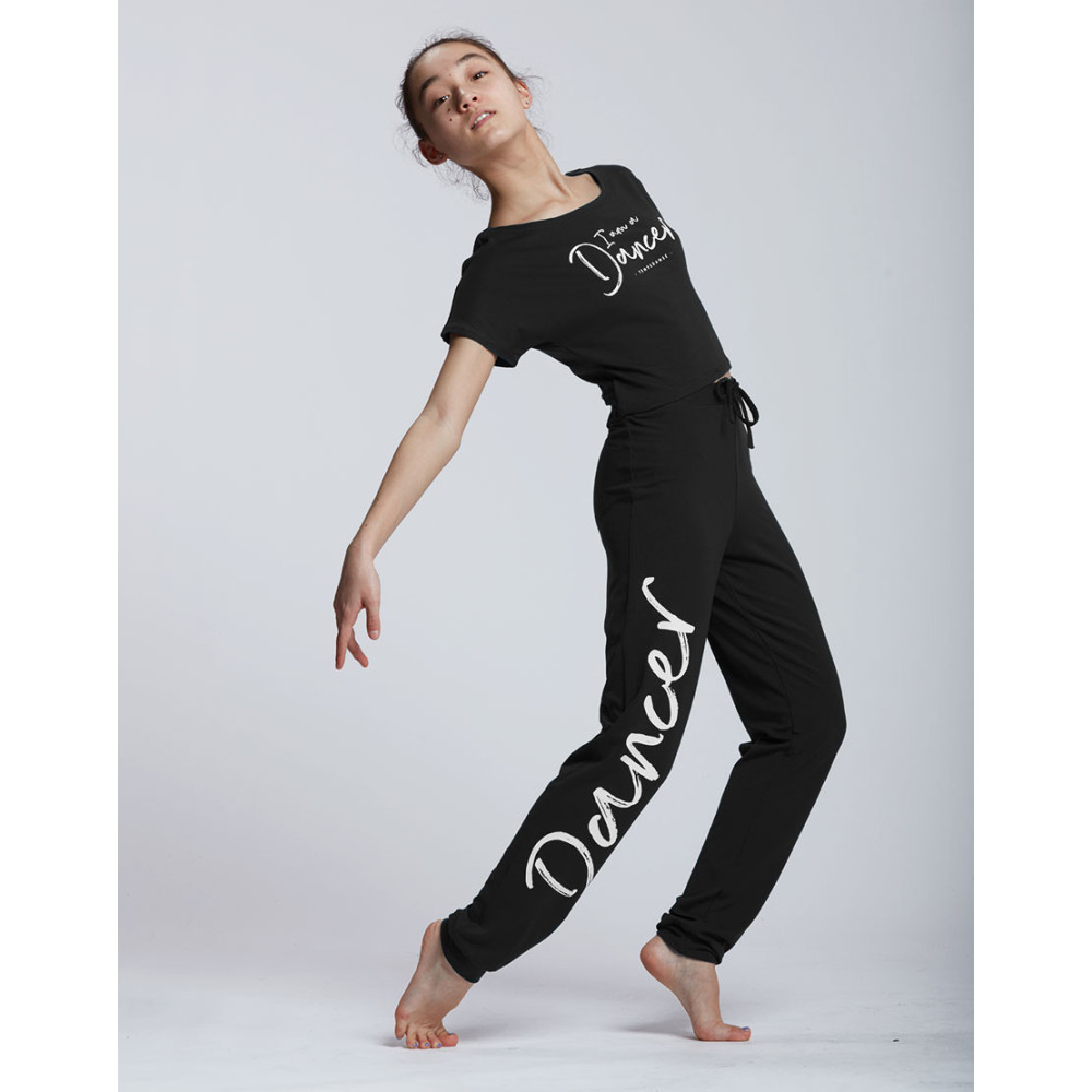 Tshirt Danse Fille noir AGILE JR I AM - Temps Danse