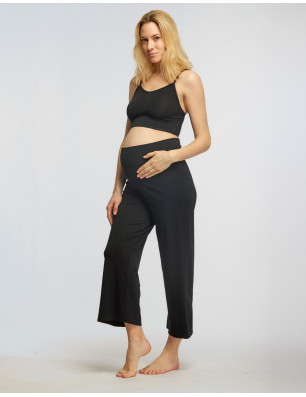 Pantalon large noir 7/8 Ceinture haute - AKILA Temps Danse - FAME La Maison De La Danse