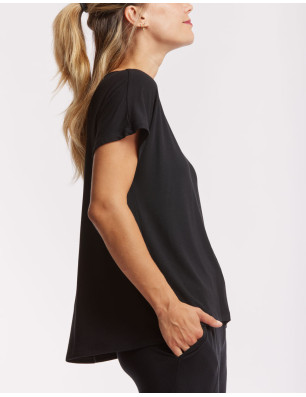 T-shirt Femme Bamboo noir - BADINE - Temps Danse - FAME LA MAISON DE LA DANSE