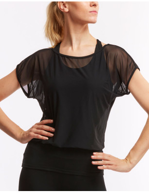 T-shirt tulle avec débardeur intégré DJANGO Temps Danse - FAME LA MAISON DE LA DANSE