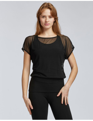 T-shirt tulle avec débardeur intégré DJANGO Temps Danse - FAME LA MAISON DE LA DANSE
