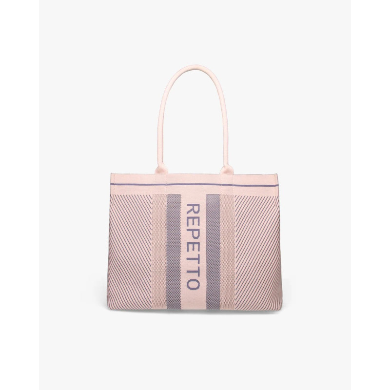 Cabas Rose et Gris Repetto B0335TRN Cabas Rose et Gris Repetto B0335TRN