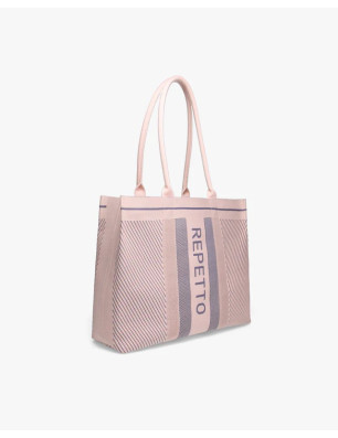 Cabas Rose blush et Gris petit rat Repetto B0335TRN - FAME LA MAISON DE LA DANSE