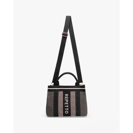 Petit cabas Noir et Rose Pétale Repetto B0380TR - FAME LA MAISON DE LA DANSE