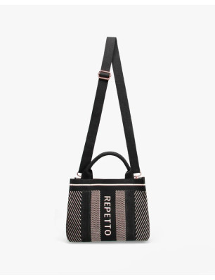 Petit cabas Noir et Rose Pétale Repetto B0380TR - FAME LA MAISON DE LA DANSE