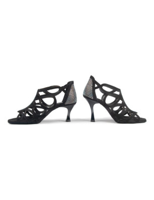 Chaussures PD814 Nubuck Noir Strass - Portdance - FAME LA MAISON DE LA DANSE