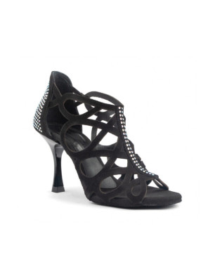 Chaussures PD814 Nubuck Noir Strass - Portdance - FAME LA MAISON DE LA DANSE