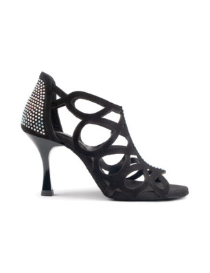 Chaussures PD814 Nubuck Noir Strass - Portdance - FAME LA MAISON DE LA DANSE