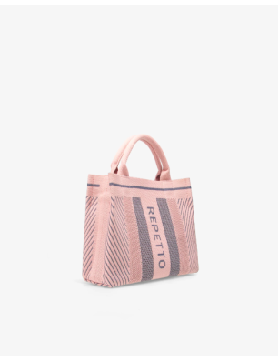 Petit Cabas Rose blush et Gris petit rat Repetto B0380TR - FAME LA MAISON DE LA DANSE
