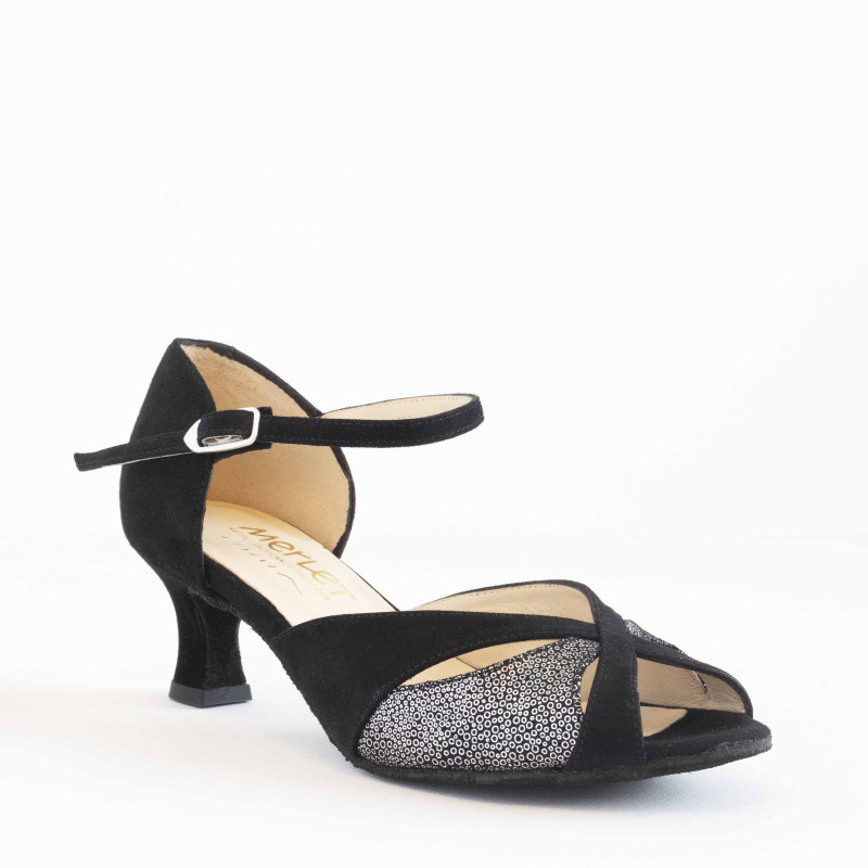 Chaussures noires argentées Merlet KALIS 1404