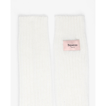 Guêtres blanc ivoire Logo Repetto A0201-214 - FAME LA MAISON DE LA DANSE