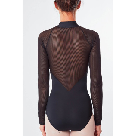 Justaucorps Résille Col Officier Repetto D0714 - FAME LA MAISON DE LA DANSE