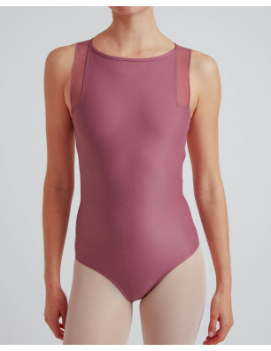 Justaucorps décolleté dos bi-matière avec résille Repetto D0746 - FAME LA MAISON DE LA DANSE