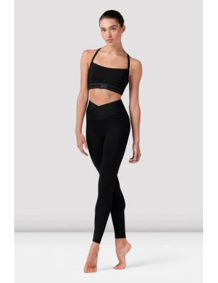 Legging danse femme Bloch Anna V avant - noir, taille haute élégante - P80001 | FAME LA MAISON DE LA DANSE