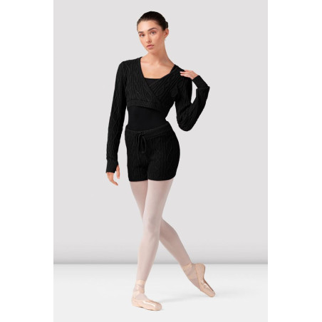 Short tricoté danse femme Bloch Lutina - noir, taille haute coton - Bloch R90006 | FAME LA MAISON DE LA DANSE