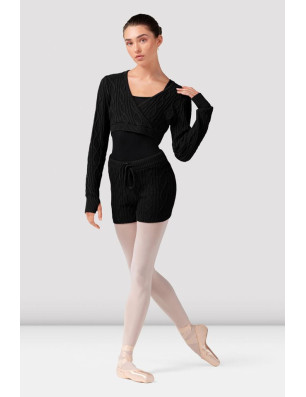 Short tricoté danse femme Bloch Lutina - noir, taille haute coton - Bloch R90006 | FAME LA MAISON DE LA DANSE