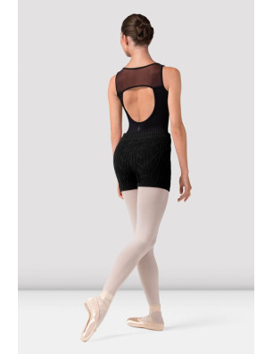 Short tricoté danse femme Bloch Lutina - noir, taille haute coton - Bloch R90006 | FAME LA MAISON DE LA DANSE