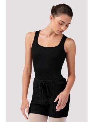 Short tricoté danse femme Bloch Lutina - noir, taille haute coton - Bloch R90006 | FAME LA MAISON DE LA DANSE