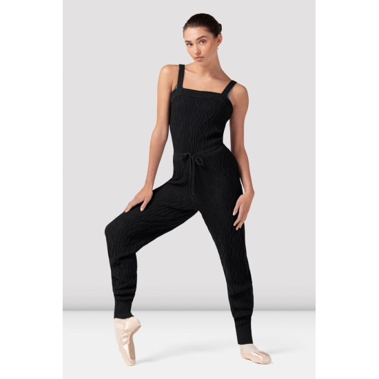 Combinaison tricotée danse femme Bloch Haliay – noire, coton chaud et élégant - U12003 | FAME LA MAISON DE LA DANSE