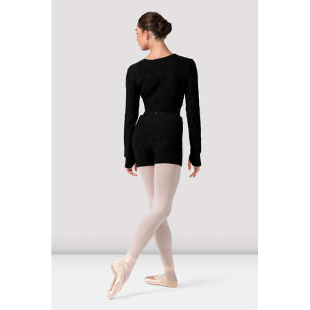 Haut cache-cœur danse femme Bloch Atiyah – noir, manches longues élégantes - Z30012 | FAME LA MAISON DE LA DANSE