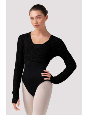 Haut cache-cœur danse femme Bloch Atiyah – noir, manches longues élégantes - Z30012 | FAME LA MAISON DE LA DANSE