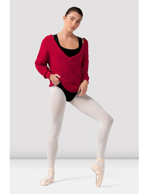 Pull réversible danse femme Bloch Granada – cerise, coton oversize élégant - Z30014 | FAME LA MAISON DE LA DANSE