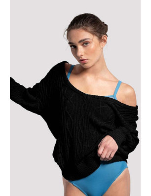 Pull réversible danse femme Bloch Granada – cerise, coton oversize élégant - Z30014 | FAME LA MAISON DE LA DANSE