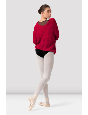 Pull réversible danse femme Bloch Granada – cerise, coton oversize élégant - Z30014 | FAME LA MAISON DE LA DANSE