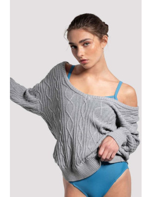 Pull réversible danse femme Bloch Granada – cerise, coton oversize élégant - Z30014 | FAME LA MAISON DE LA DANSE