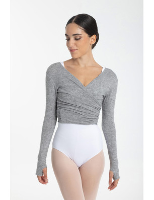 T-shirt croisé danse femme Intermezzo – viscose, manches longues, confort et élégance - 6450 | FAME LA MAISON DE LA DANSE