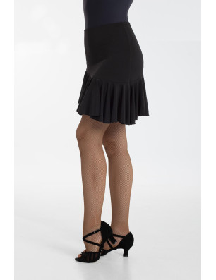 Jupe courte asymétrique danse latine fille Intermezzo – noire, volants élégants - 7053 | FAME LA MAISON DE LA DANSE