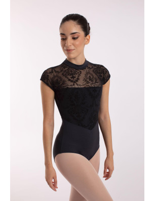 Justaucorps danse fille Intermezzo Manila – col haut, résille floquée, zip au dos - 31589 | FAME LA MAISON DE LA DANSE