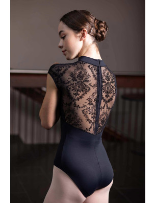 Justaucorps danse fille Intermezzo Manila – col haut, résille floquée, zip au dos - 31589 | FAME LA MAISON DE LA DANSE